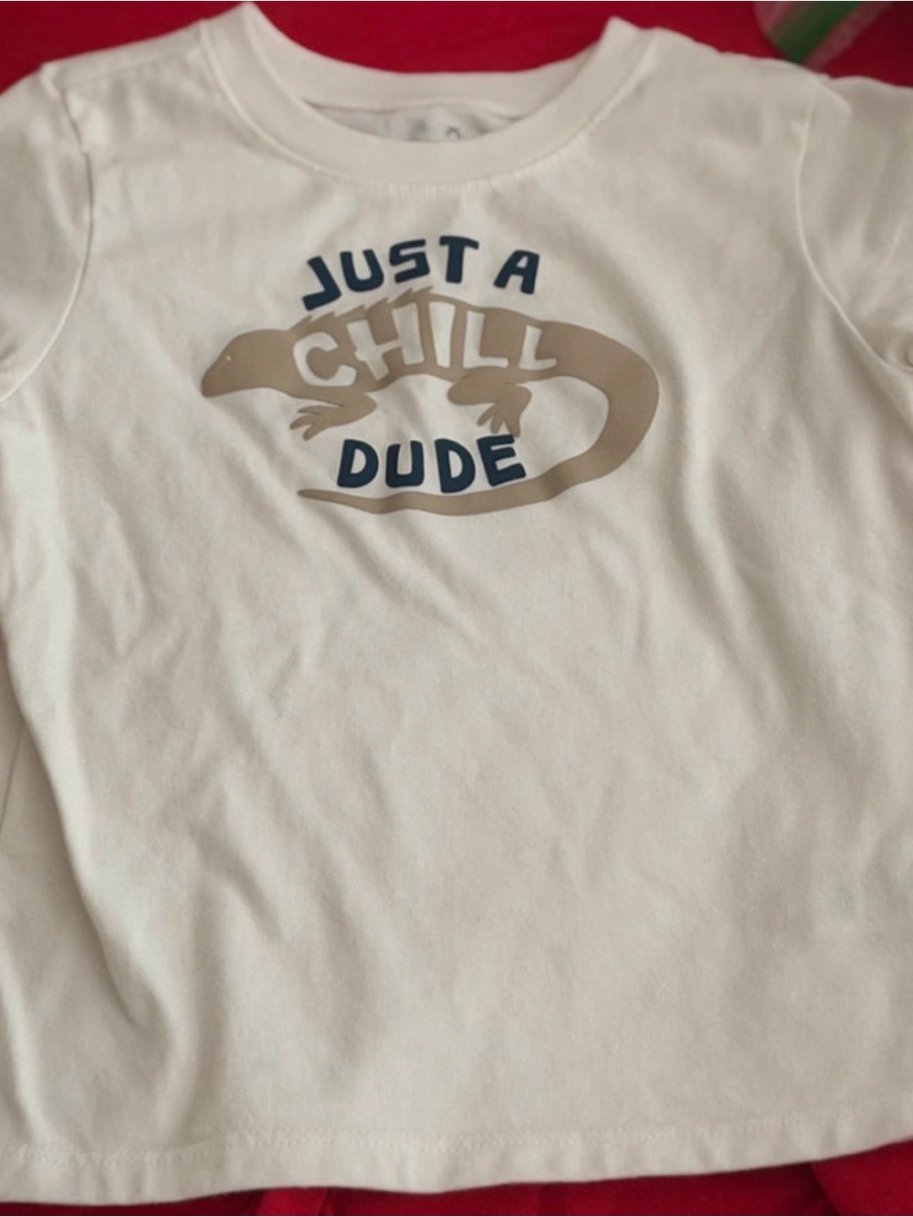 Garanimals White Tee with Beige Lizard "Just a Chill Dude" Graphic